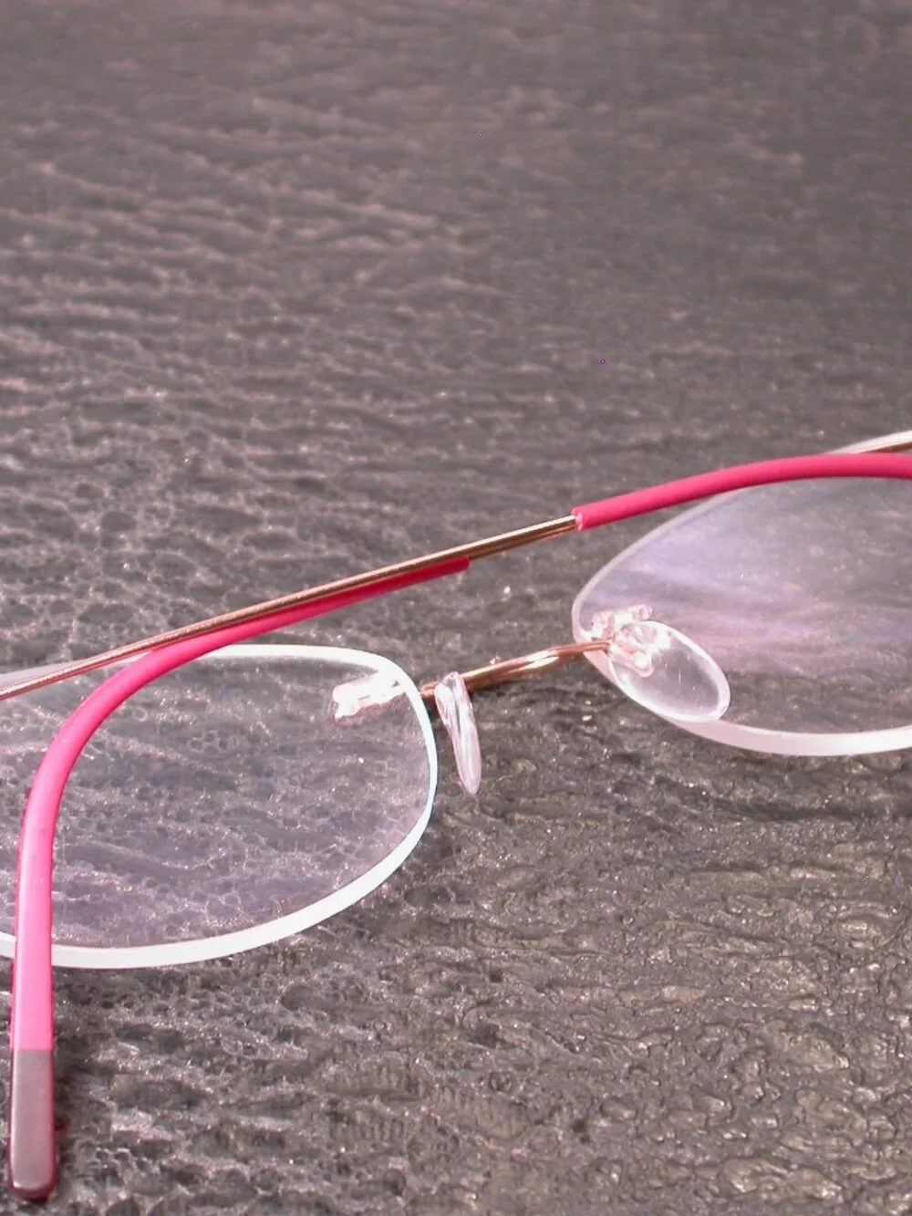 Silhouette Titan Frameless Red and Gold Wire Eyeglasses Made in Austria